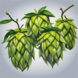 Artistic drawing of hop cones