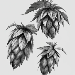 Artistic drawing of hop cones