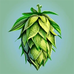 Artistic drawing of hop cones