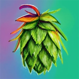 Artistic drawing of hop cones